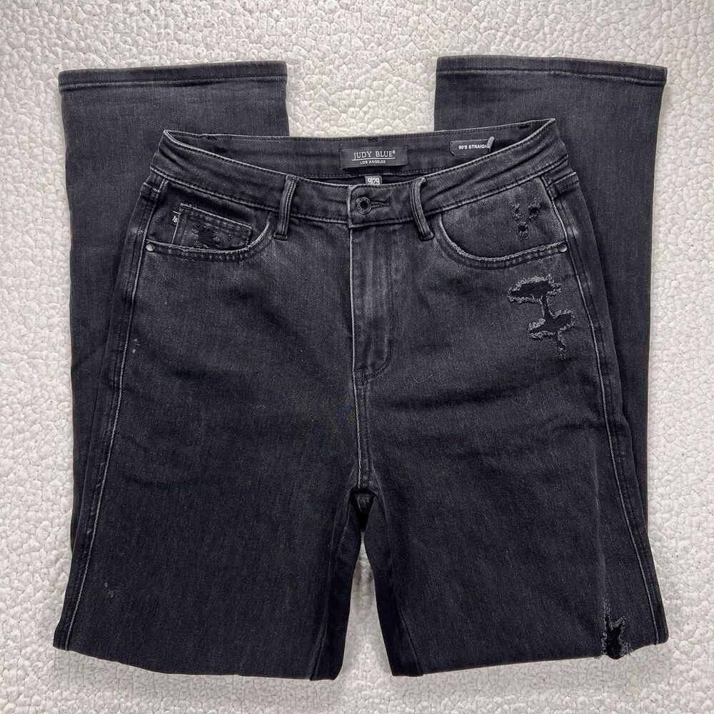 Judy Blue 90s‎ Straight Jeans 9 (31x31.5) Black High Rise Grunge Streetwear